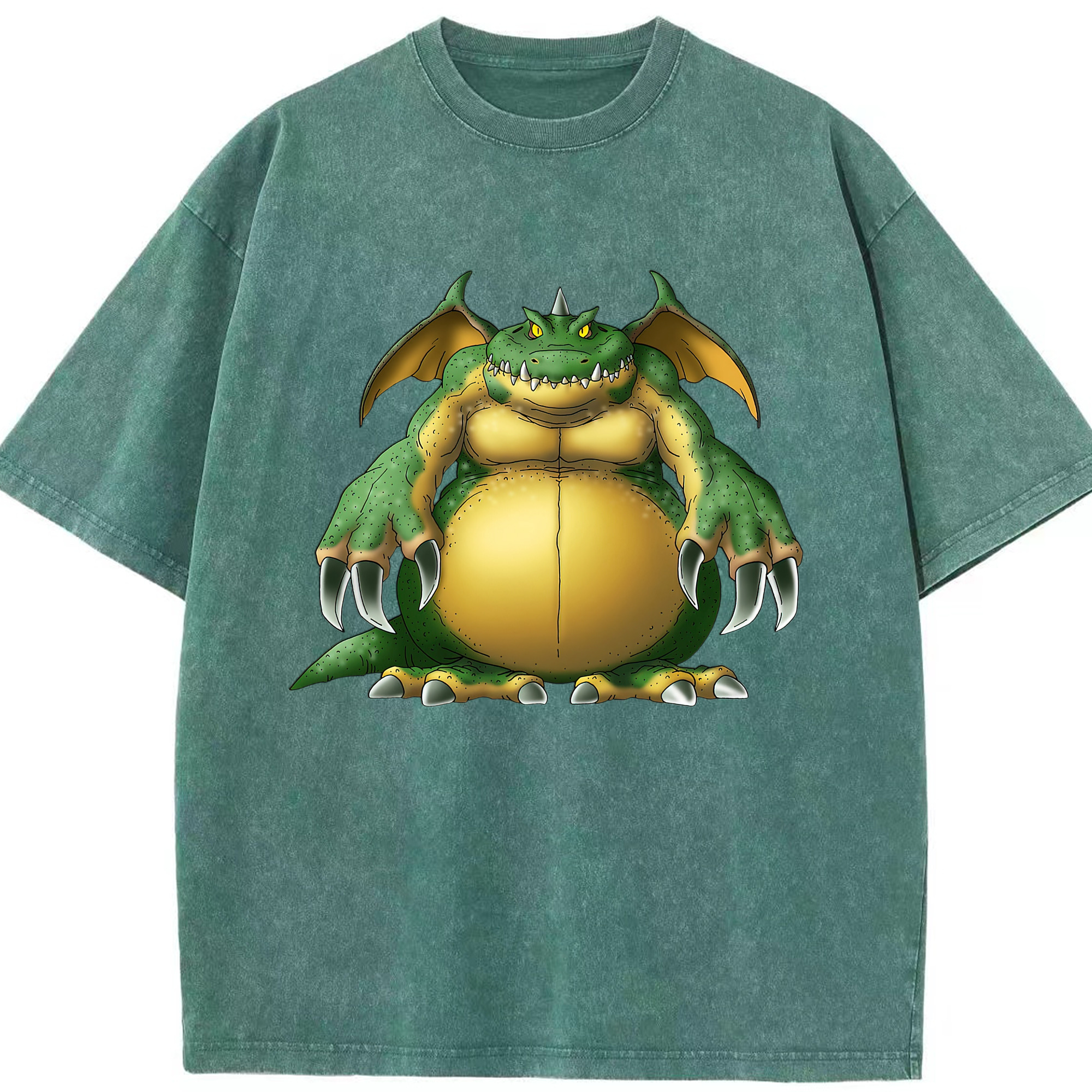 （画像用） ドラゴンクエスト Doragon Kuesuto Dragon Quest 綿100% ヴィンテージ風 半袖Tシャツ（フロントプリント）